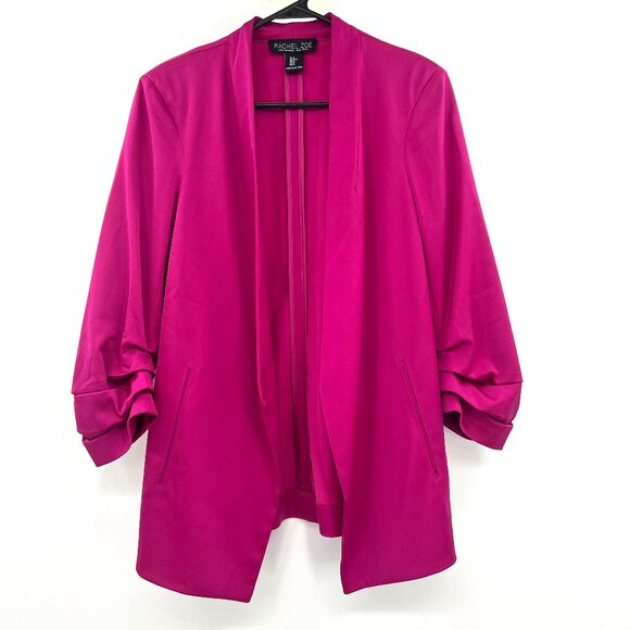 Rachel Zoe Pink Satin Open Front Blazer Women's Medium - Picture 1 of 6